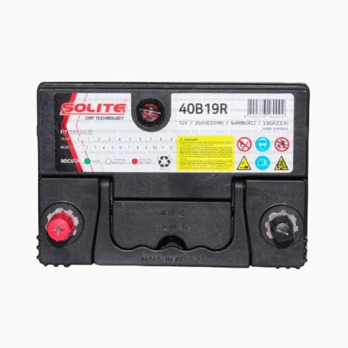 BATERÍA SOLITE 35 AH 330 CCA 40B19R C/PEST +IZQ B/DELGADO - Imagen 3